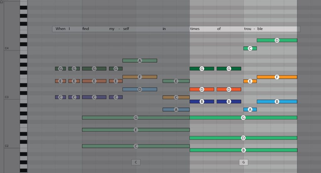 "Let It Be" harmony in the piano roll of Ableton (5)