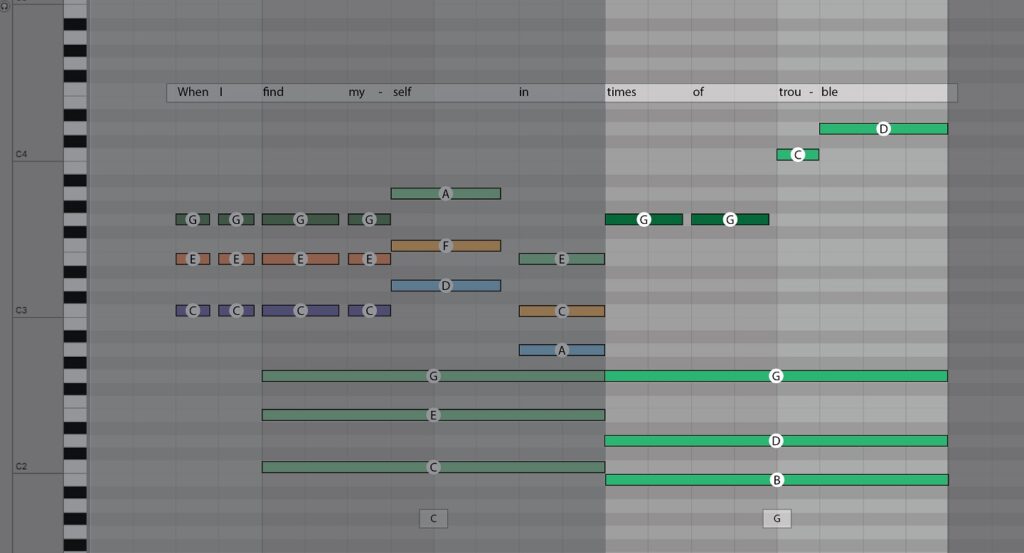 "Let It Be" harmony in the piano roll of Ableton (6)