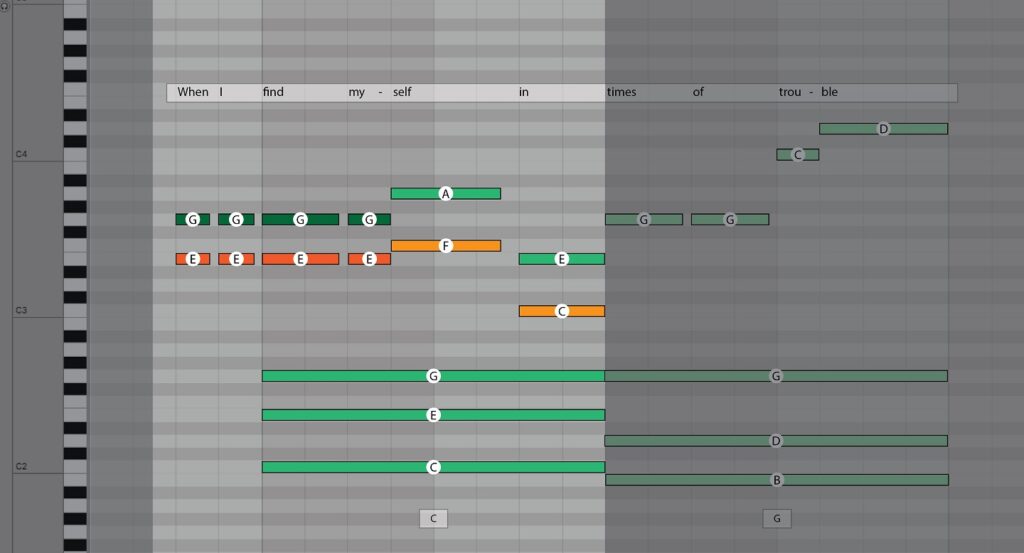 "Let It Be" harmony in the piano roll of Ableton (7)