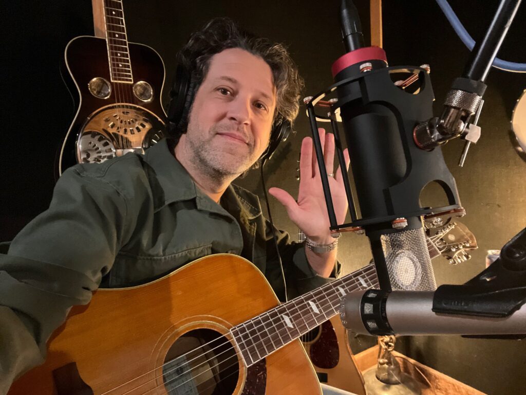 Devin Malone in the studio (from "Breaking down Nashville country music with Kate Malone and Devin Malone")