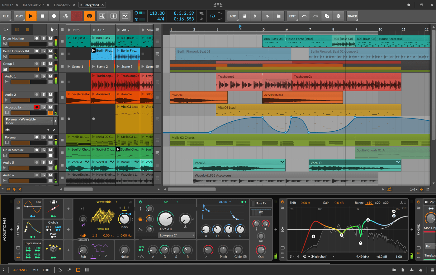 bitwig-studio-arrange-view