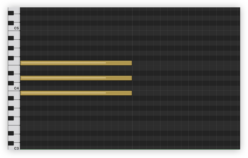 A B diminished chord, expressed via MIDI (from the Splice blog: "What is a diminished chord?")