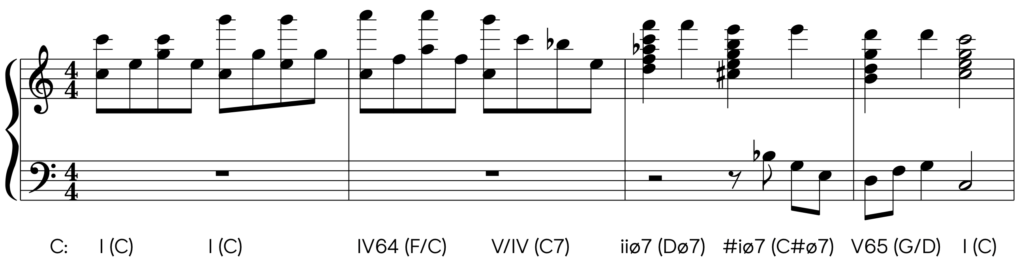 Sheet music for an arrangement of "Twinkle Twinkle Little Star" that contains a half-diminished seventh chord.